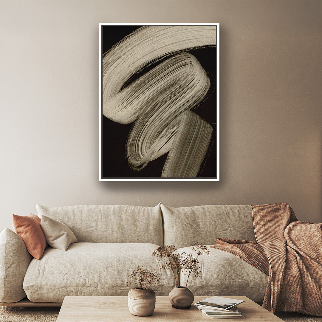 Curved Essence 2 Portrait Framed Printed Canvas - Mala Art Co.