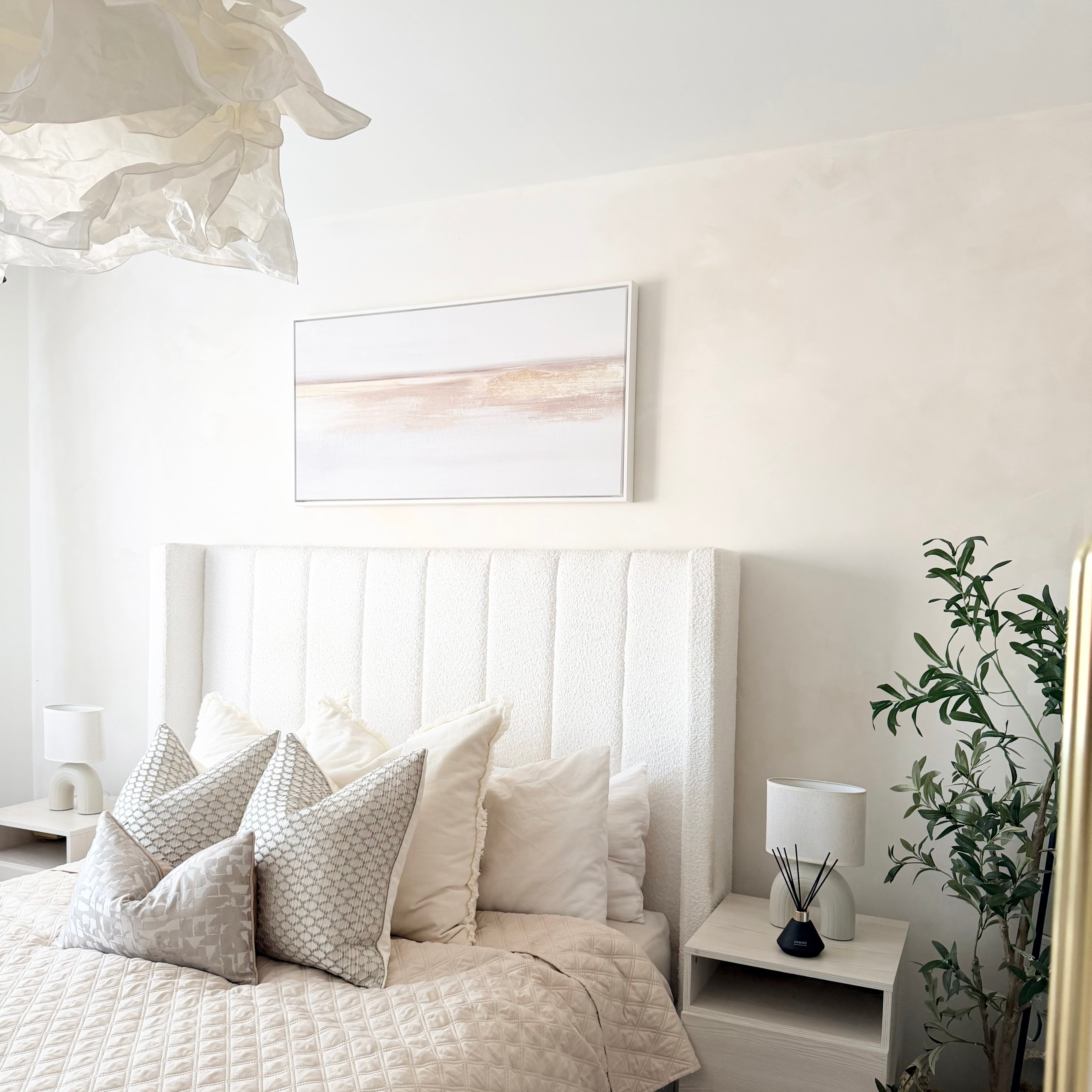 Gold Light Panoramic Framed Printed Canvas