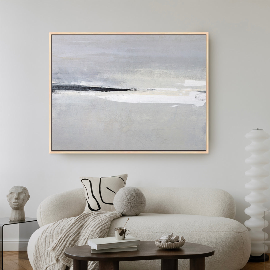 Serene Horizon Landscape Framed Printed Canvas