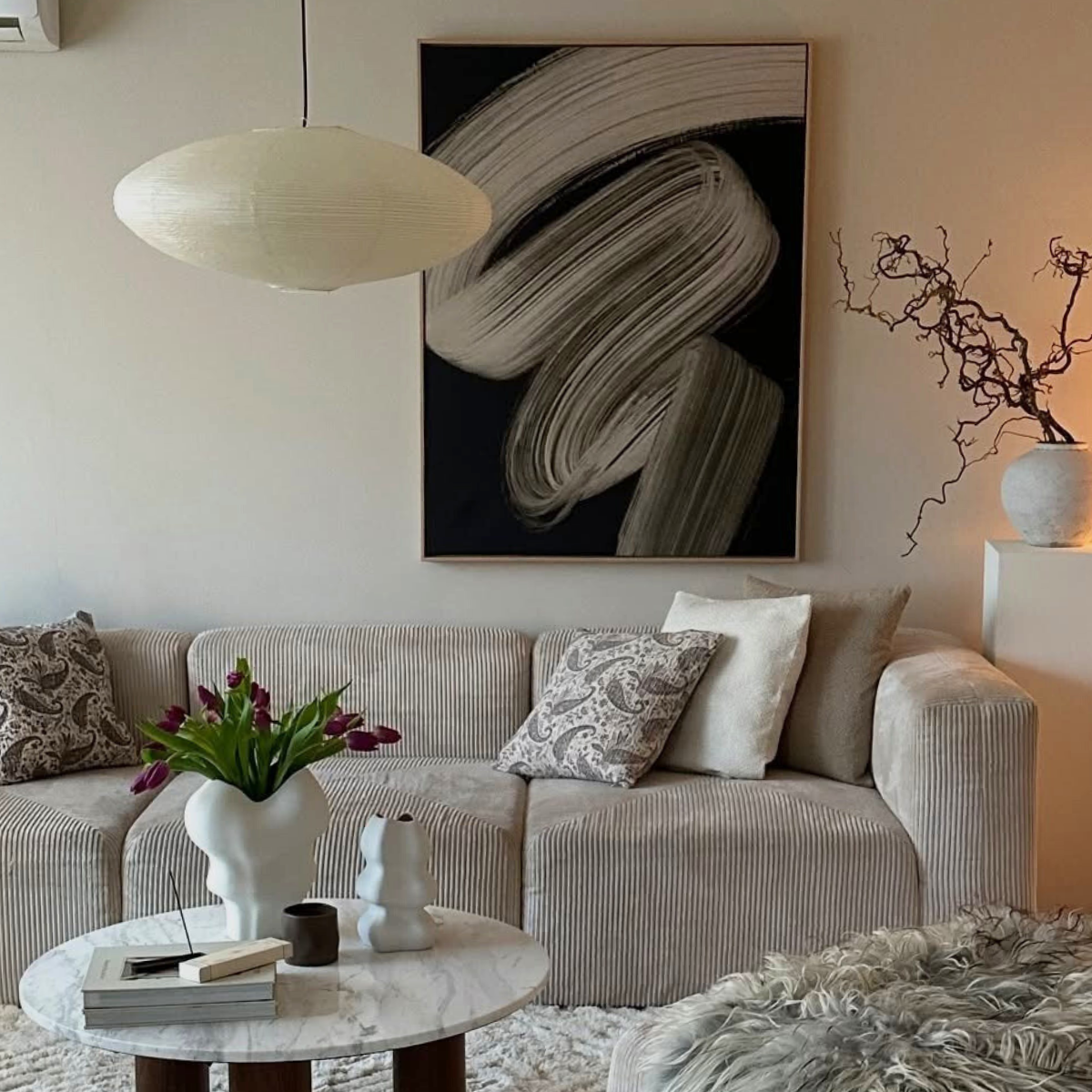 Curved Essence 2 Portrait Framed Printed Canvas - Mala Art Co.